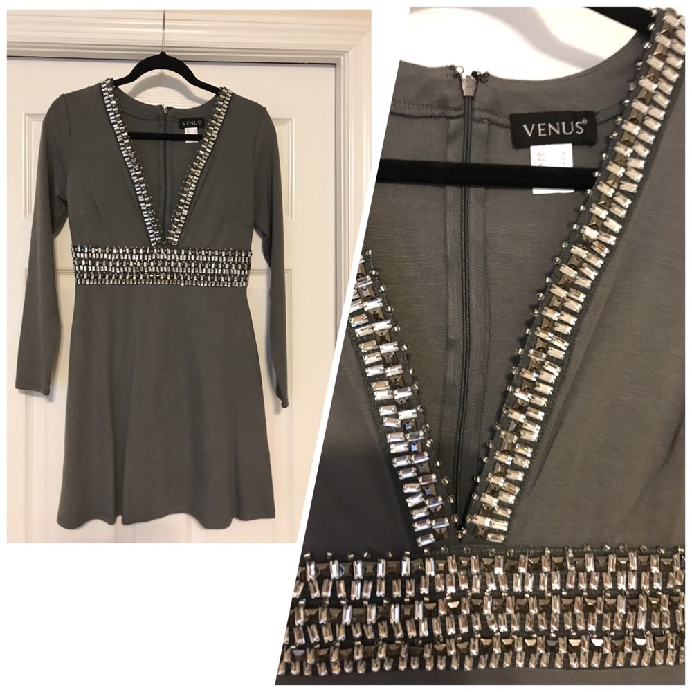 Low V Mini Skater Dress